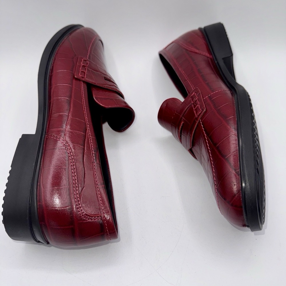 Ecco Classic 15 Penny Loafers Women's Size 8 EU 39 Brick Red Leather - Picture 12 of 16